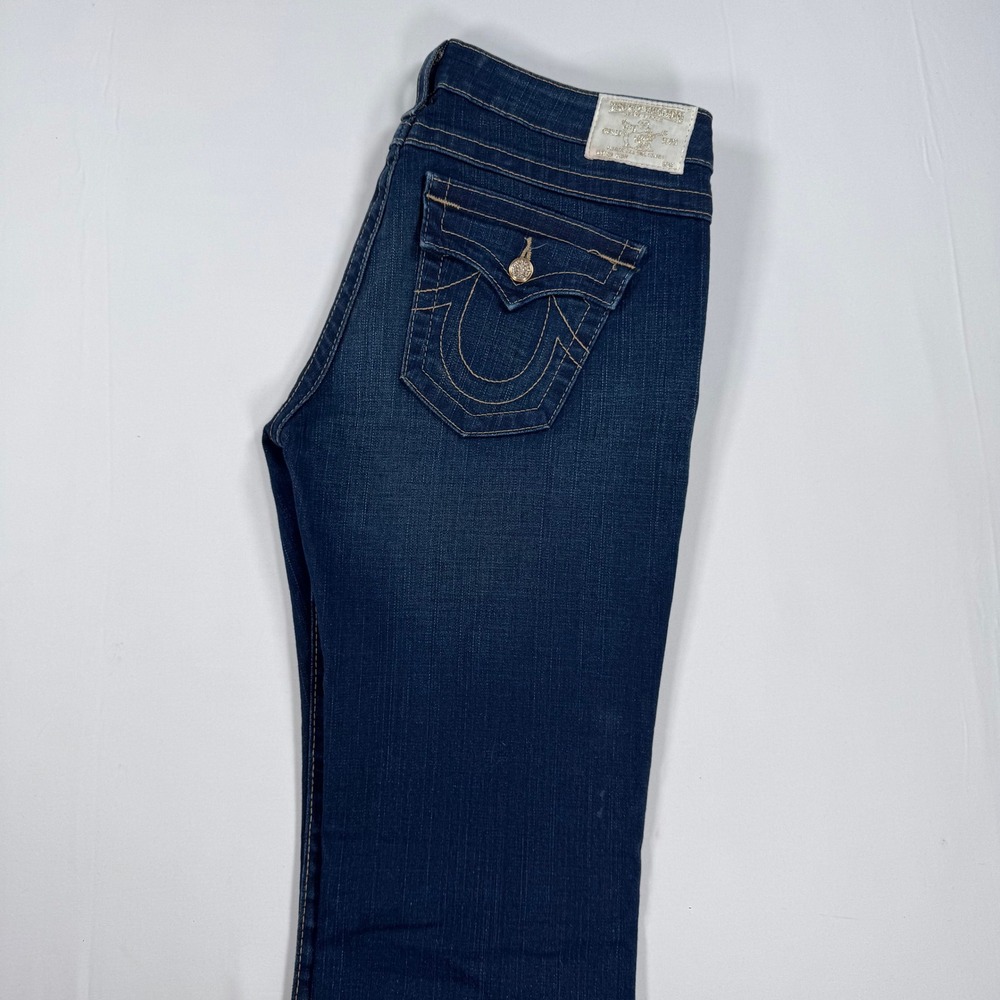 True Religion Bootcut Jeans Womens 32 Flap Pocket Rhinestone Button Y2K Vtg USA - Picture 15 of 16
